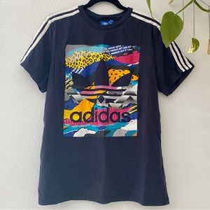 Adidas Collage Print 3 Stripes T-Shirt